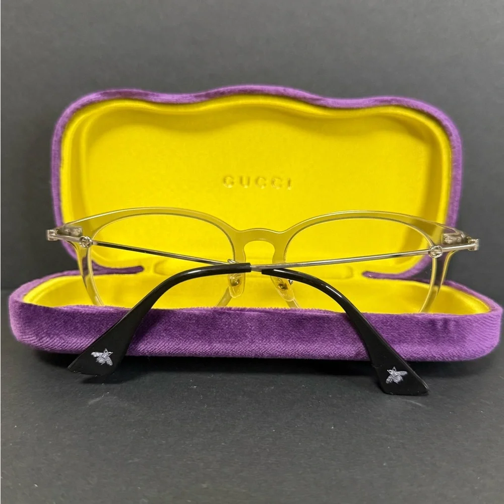 Gucci Bee Clear Crystal Eyeglass Frames